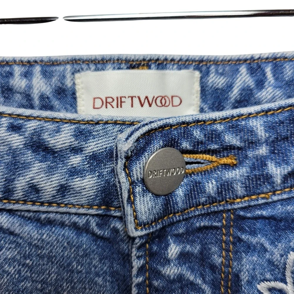 Driftwood Floral Embroidered Lace-Up Jeans Size 26 Y2K Boho Western Festival - Picture 5 of 8